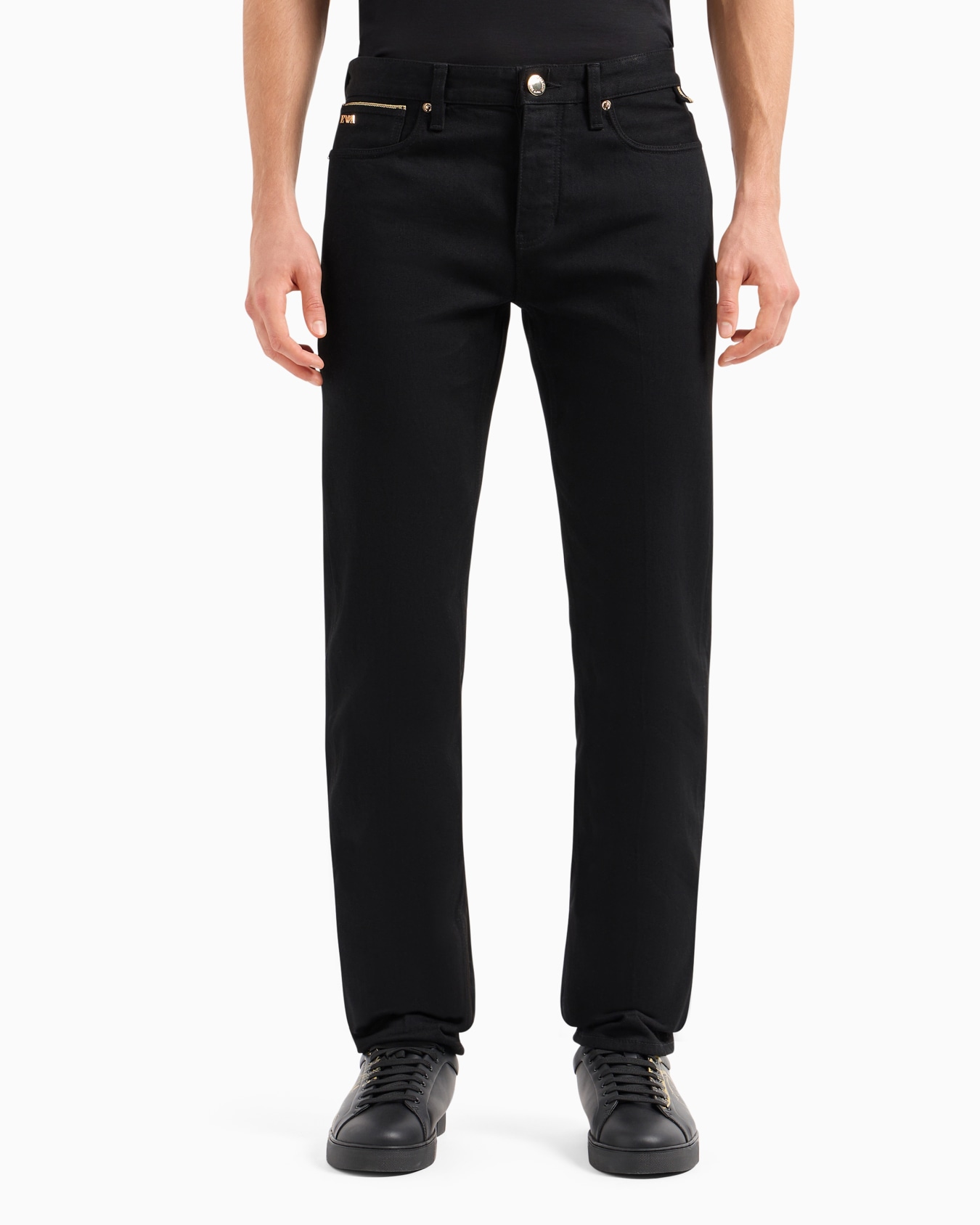 J75 Slim-fit stretch denim jeans with gold details Slide 3