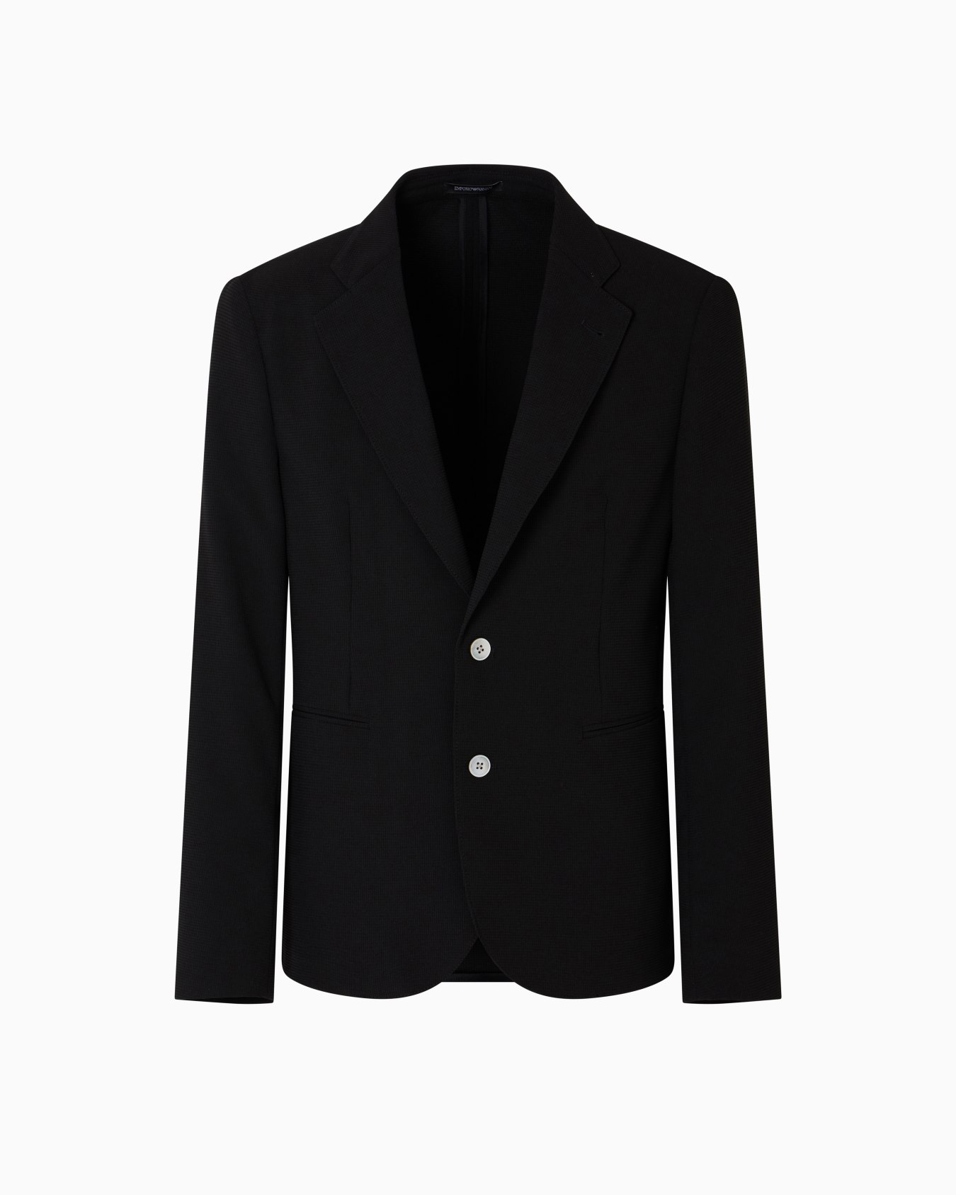 Icon single-breasted jacket in piqué-effect micro-textured crêpe jersey Slide 0