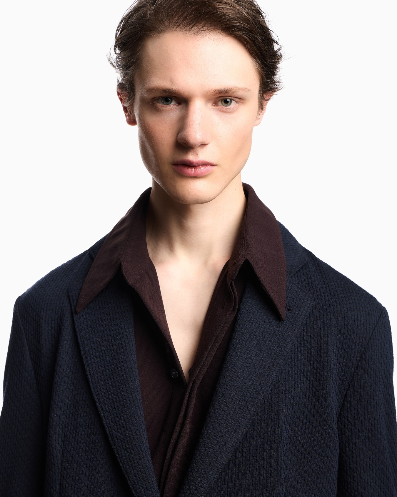 Single-breasted jacket in a jacquard double jersey knit Slide 4