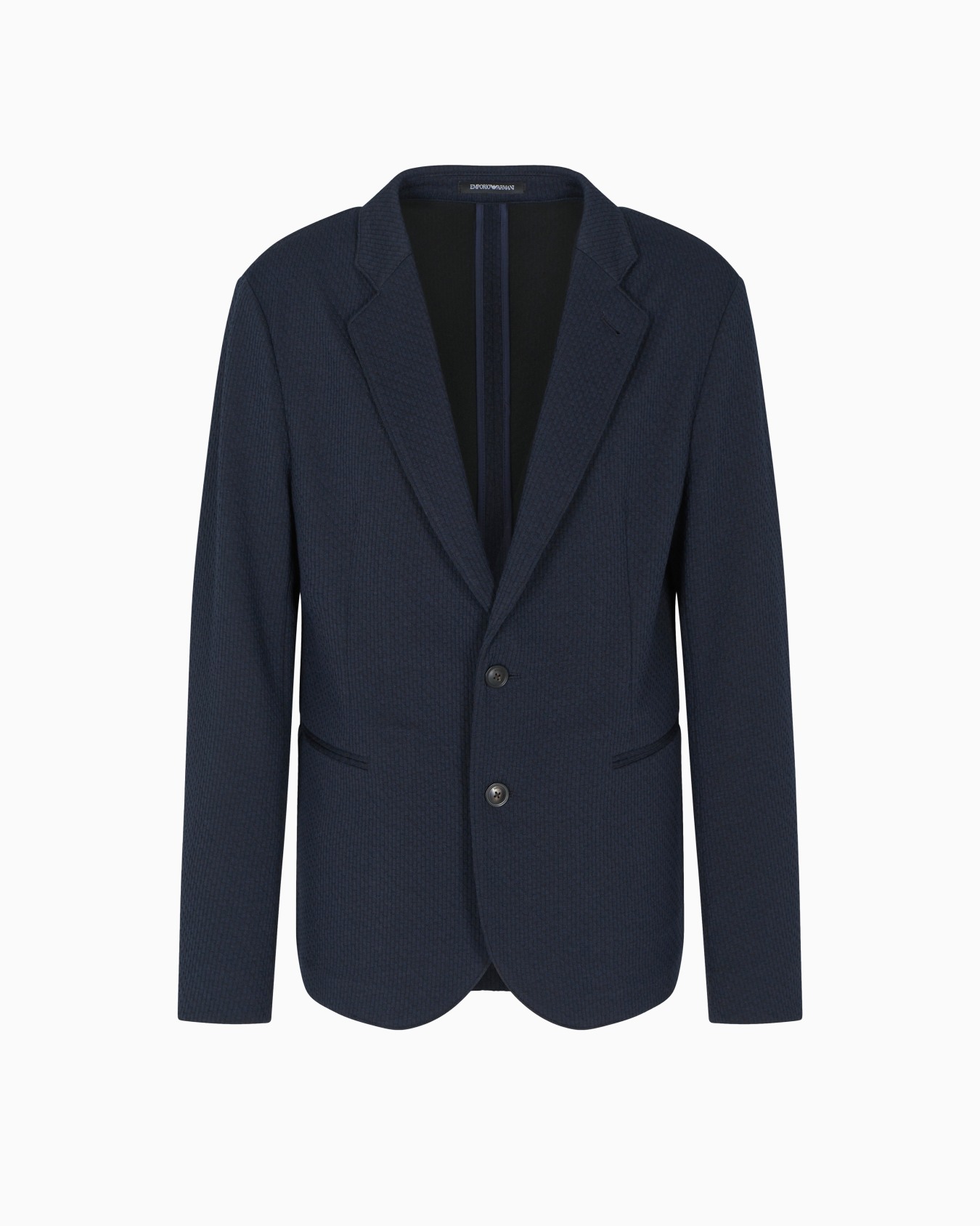 Single-breasted jacket in a jacquard double jersey knit Slide 0