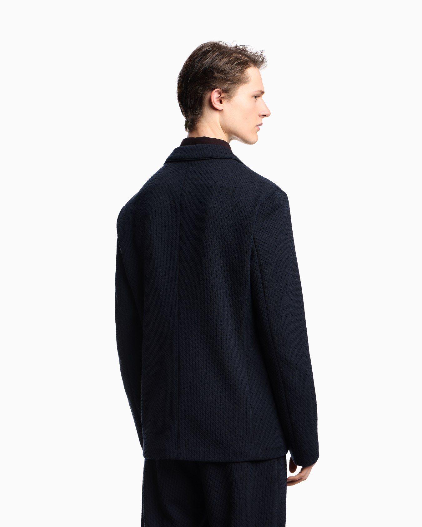 Single-breasted jacket in a jacquard double jersey knit Slide 2