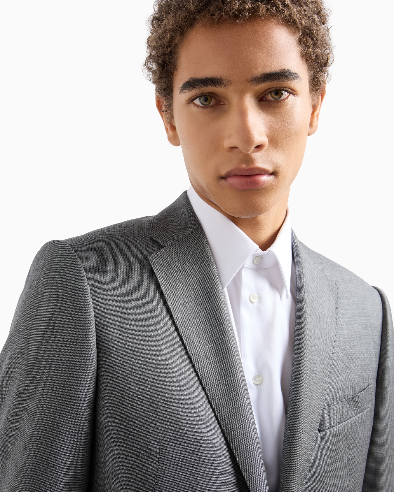 Single-breasted suit in a silky-finish grisaille Slide 4
