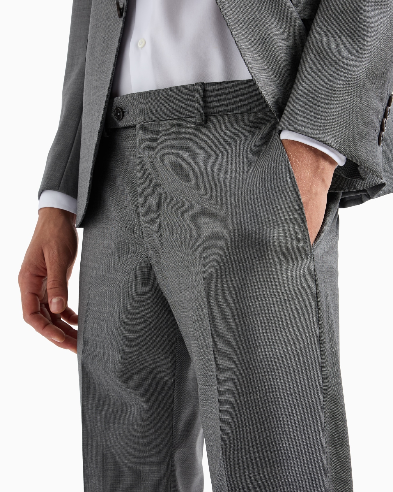 Single-breasted suit in a silky-finish grisaille Slide 5