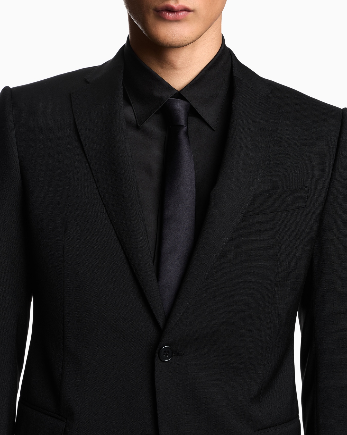 Costume à simple boutonnage en laine froide tropicale naturelle stretch Diapositive 3