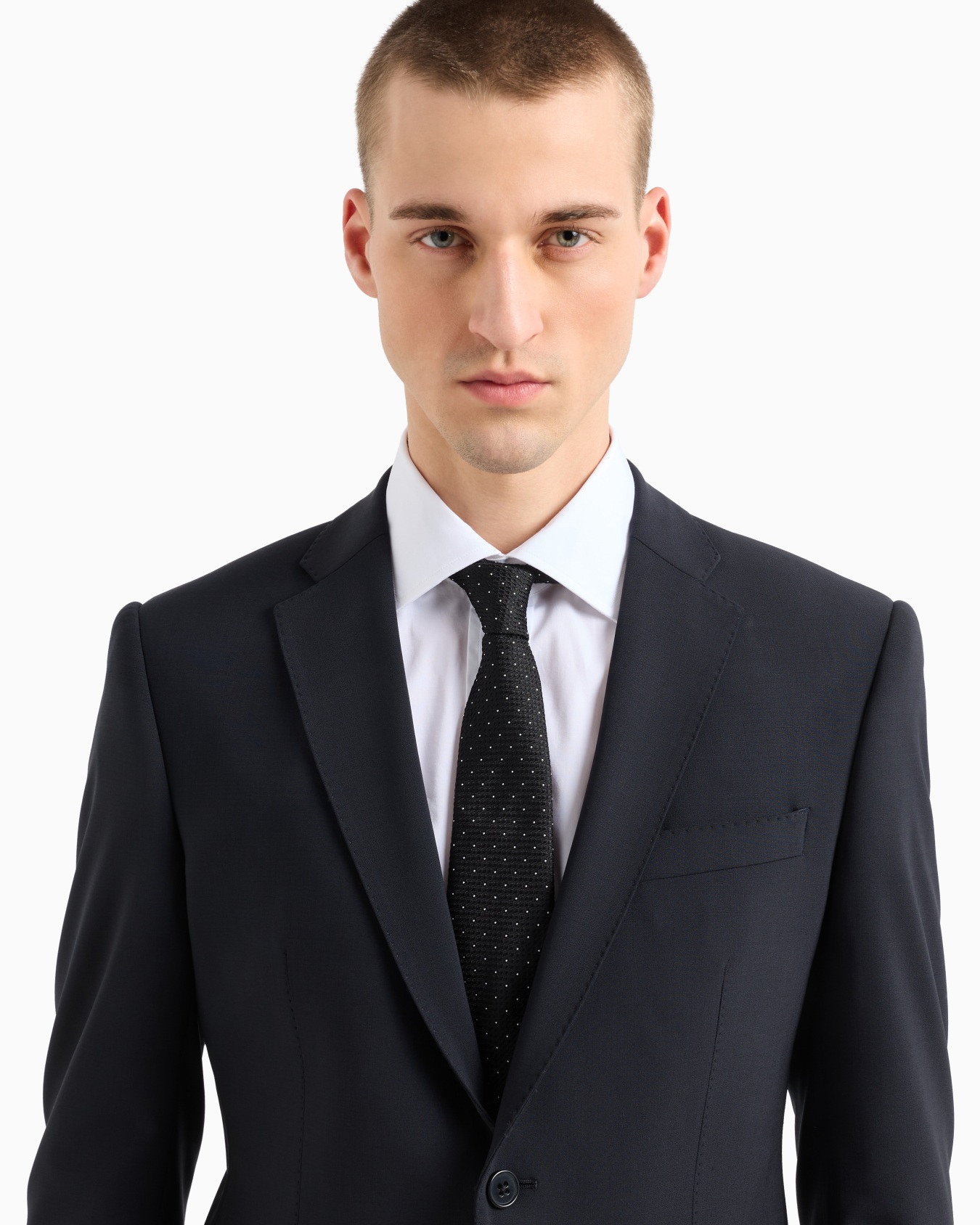 Costume à simple boutonnage en toile de laine vierge bi-stretch Diapositive 3