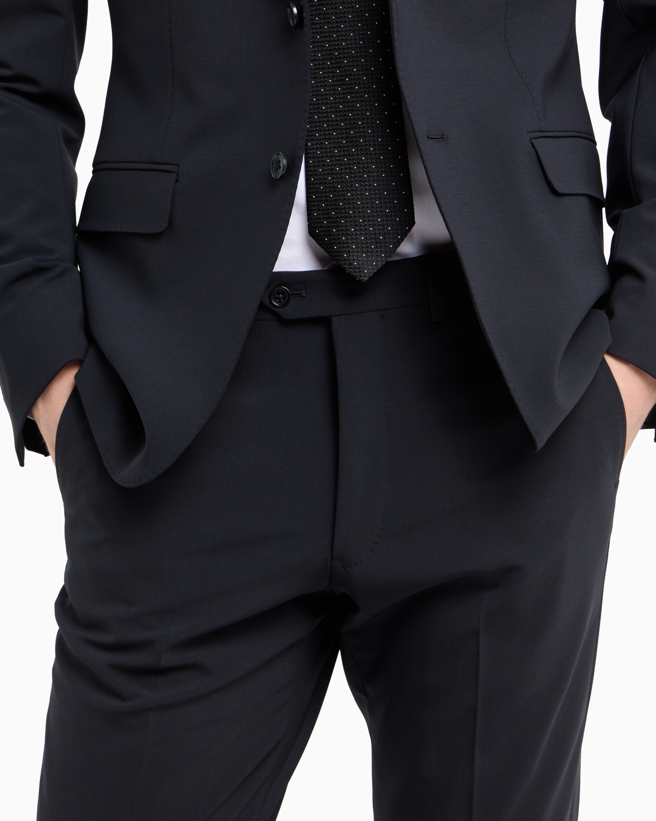 Costume à simple boutonnage en toile de laine vierge bi-stretch Diapositive 4