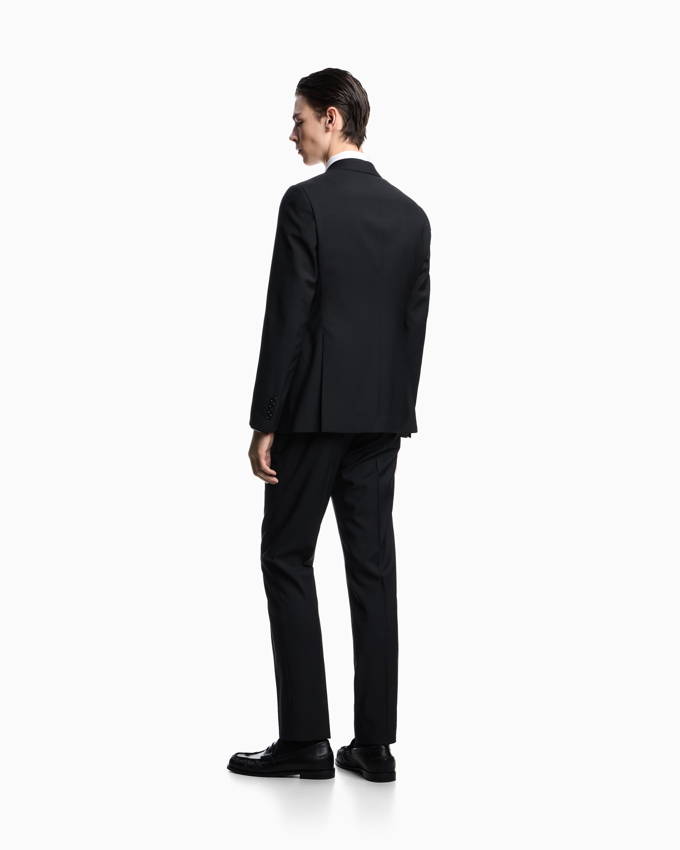 Single-breasted, regular-fit suit in fil-à-fil virgin-wool canvas Slide 2