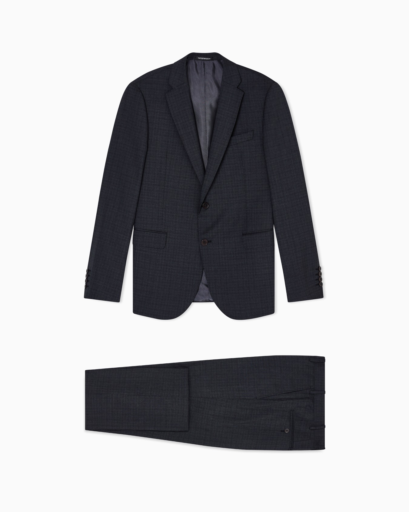 Single-breasted suit made of tropical light wool with a check motif Slide 0
