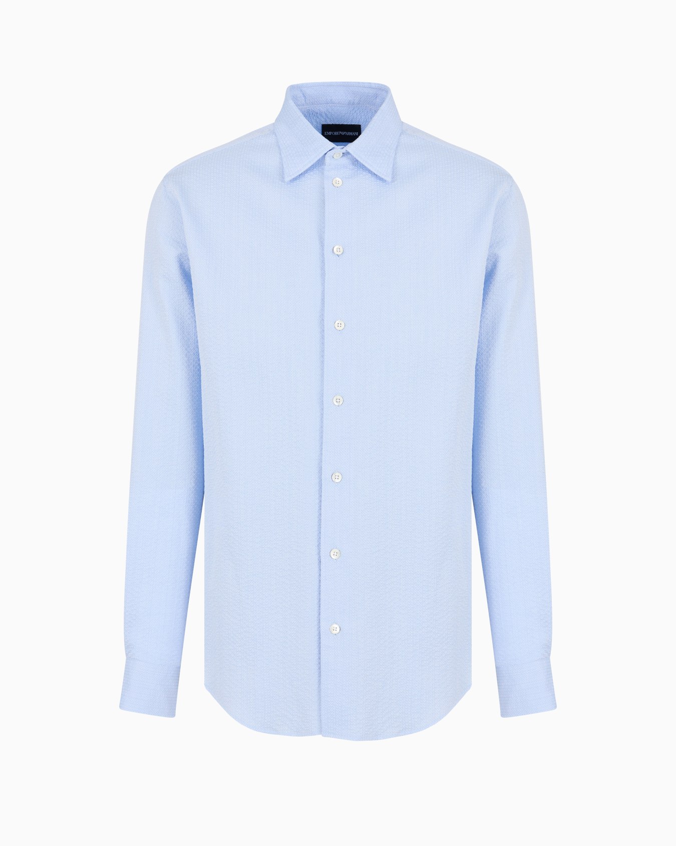 Camicia in cotone effetto seersucker Slide 0