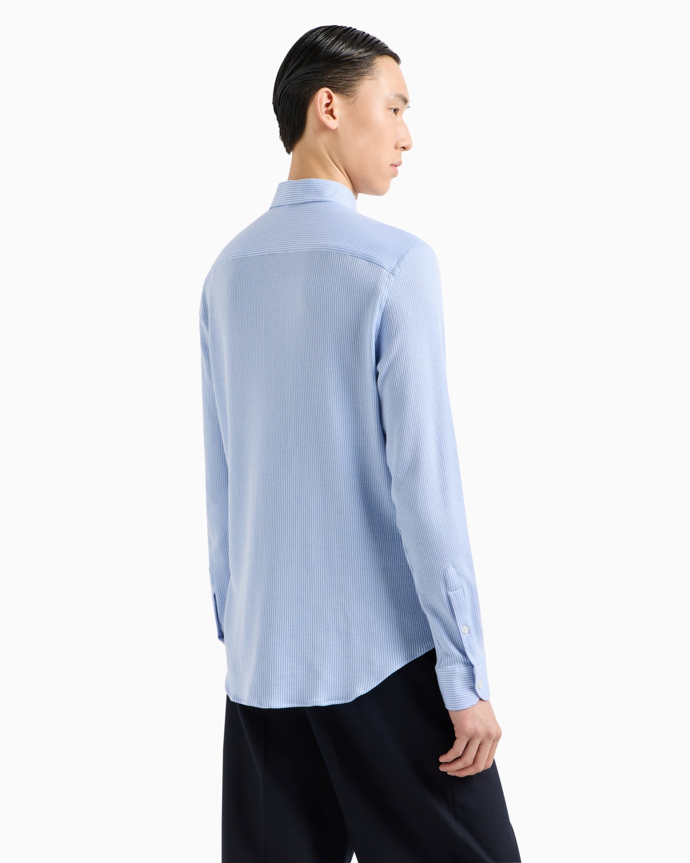 Camisa en punto de mezcla de lyocell a rayas ASV Diapositiva 2