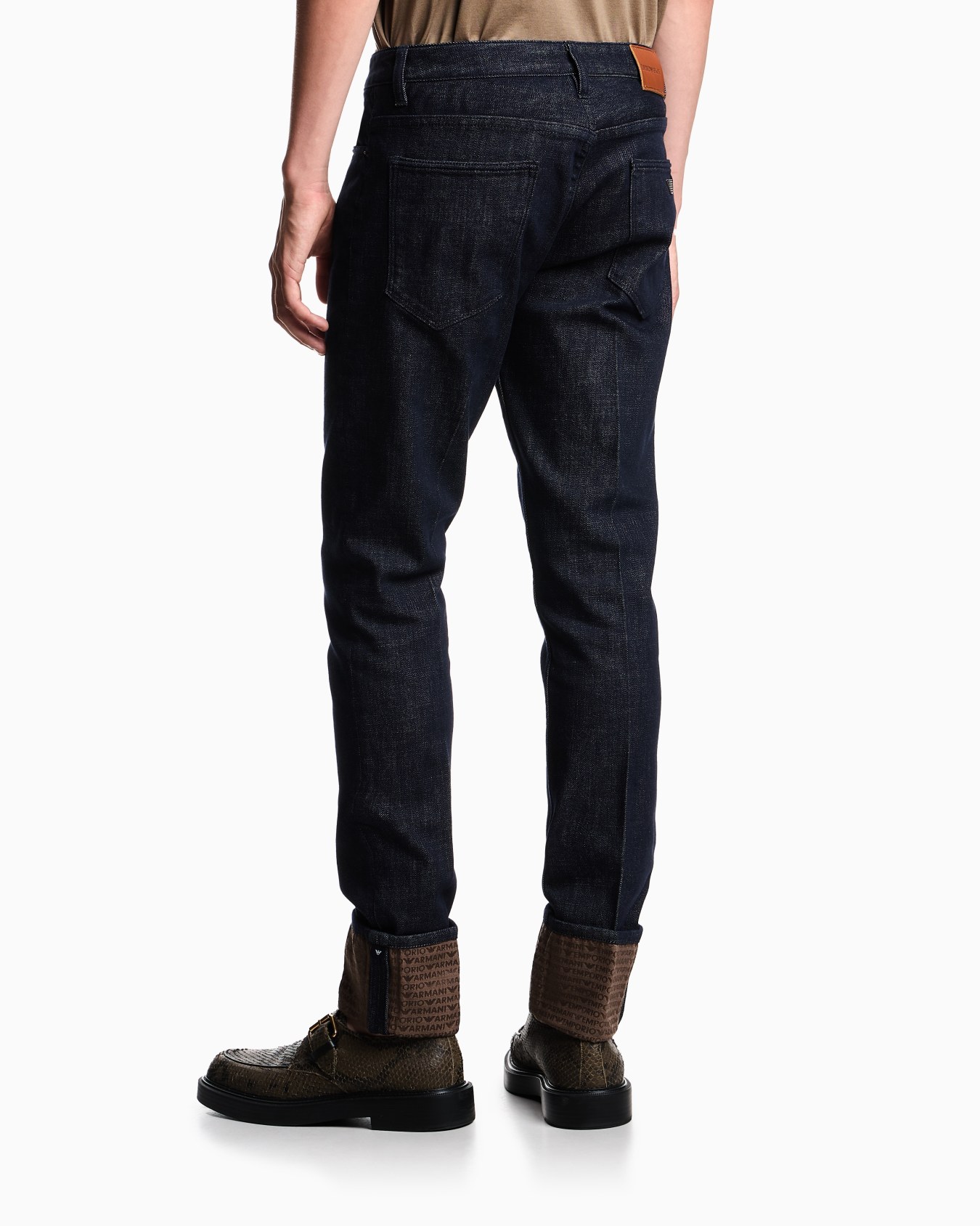 J06 slim-fit jeans in rinsed stretch denim with logo turn-ups Slide 2