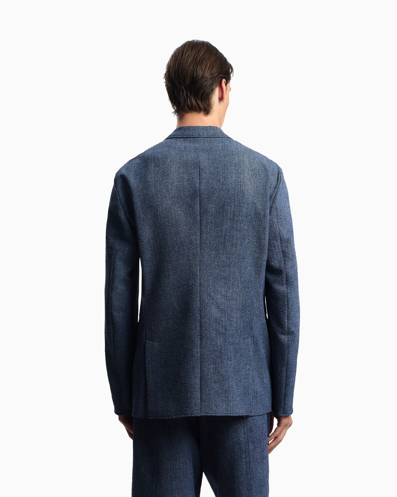 Printed seersucker single-breasted blazer Slide 2