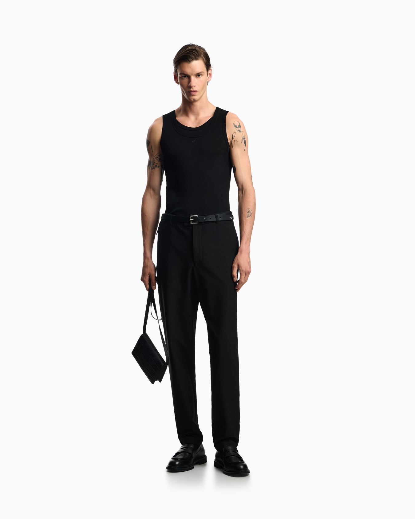 Technical jersey trousers with 3D-effect micro texture Slide 1