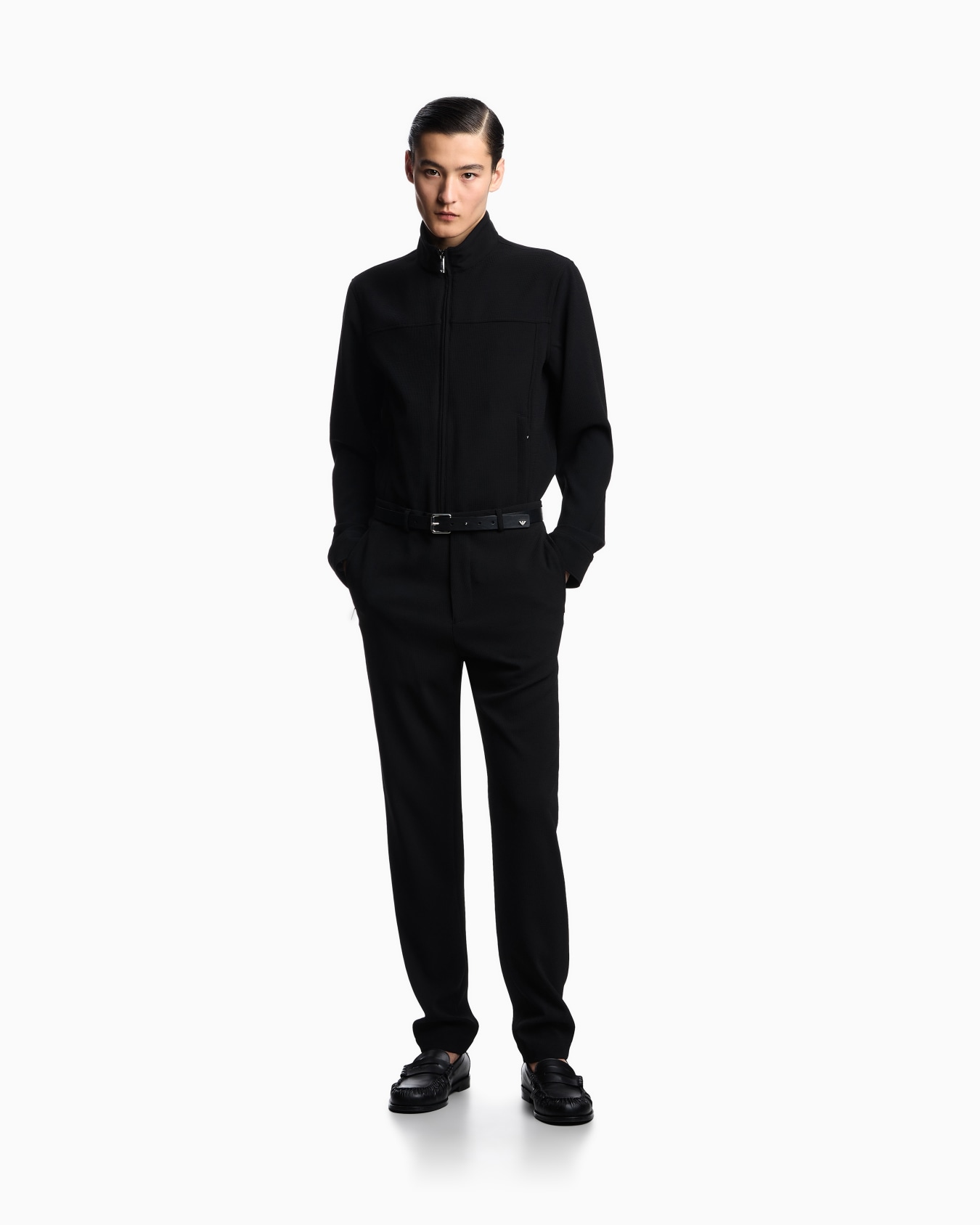 Pantalon en jersey crêpe micro texturé effet piqué Icon Diapositive 1