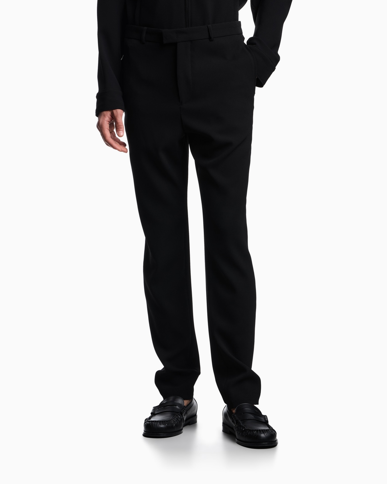 Pantalon en jersey crêpe micro texturé effet piqué Icon Diapositive 3