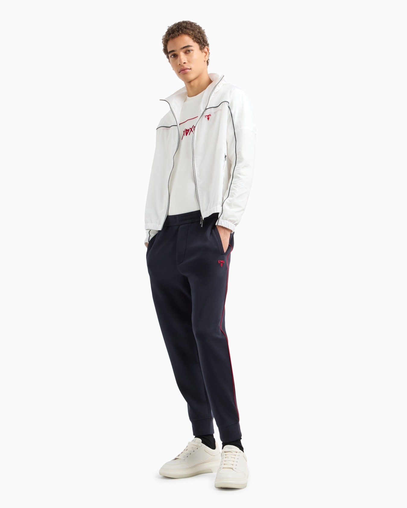 Nylon blouson with zip and piping Slide 3
