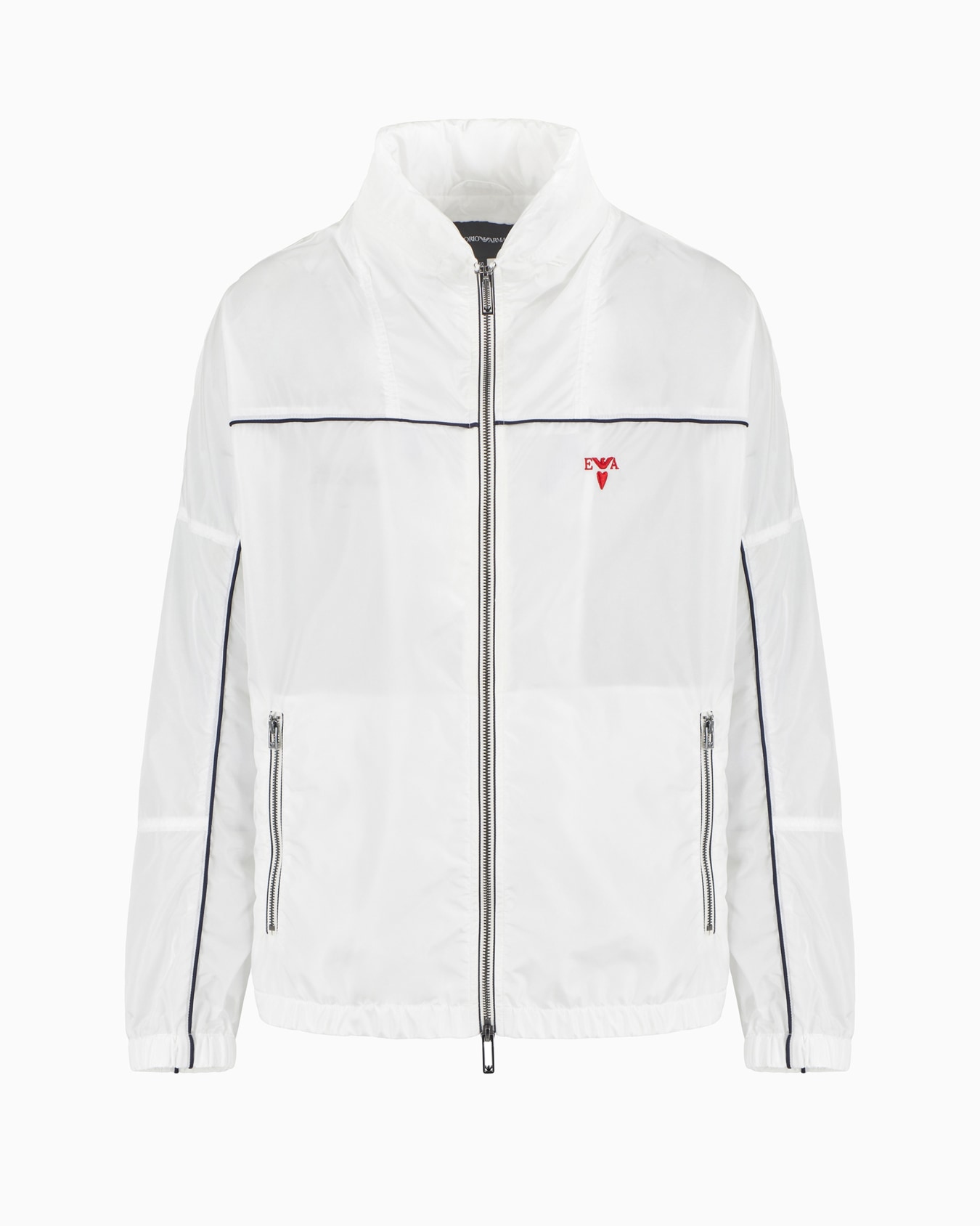 Nylon blouson with zip and piping Slide 0