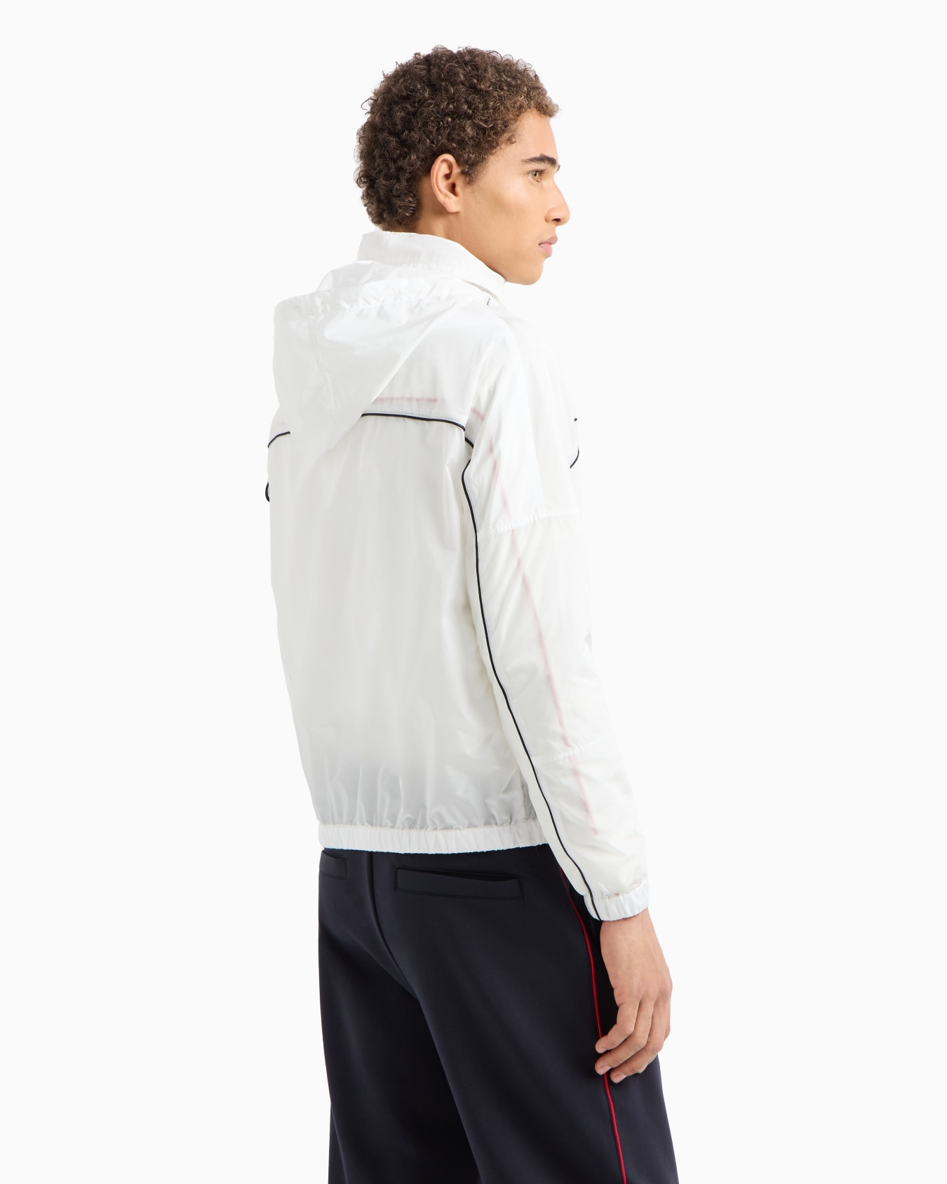 Nylon blouson with zip and piping Slide 2