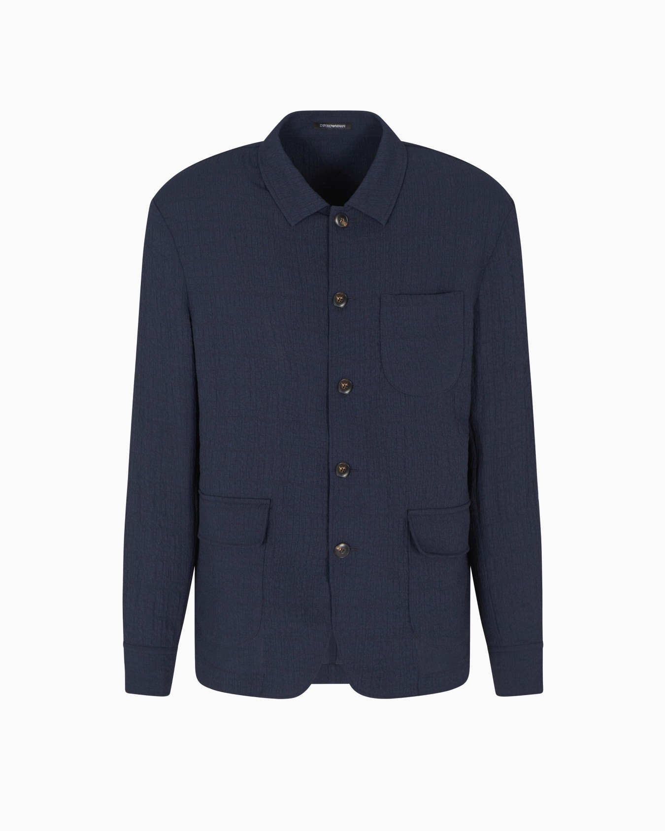Shirt jacket in technical seersucker fabric Slide 0