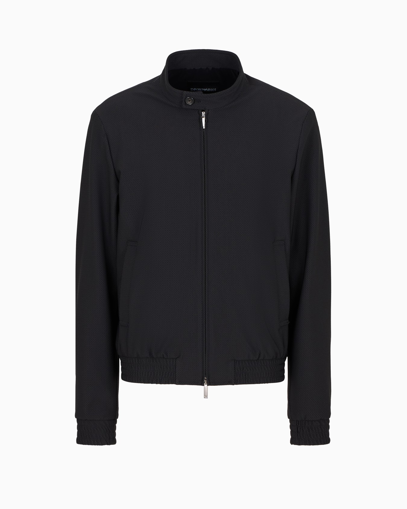 Technical-jersey guru collar blouson with 3D-effect micro pattern Slide 0