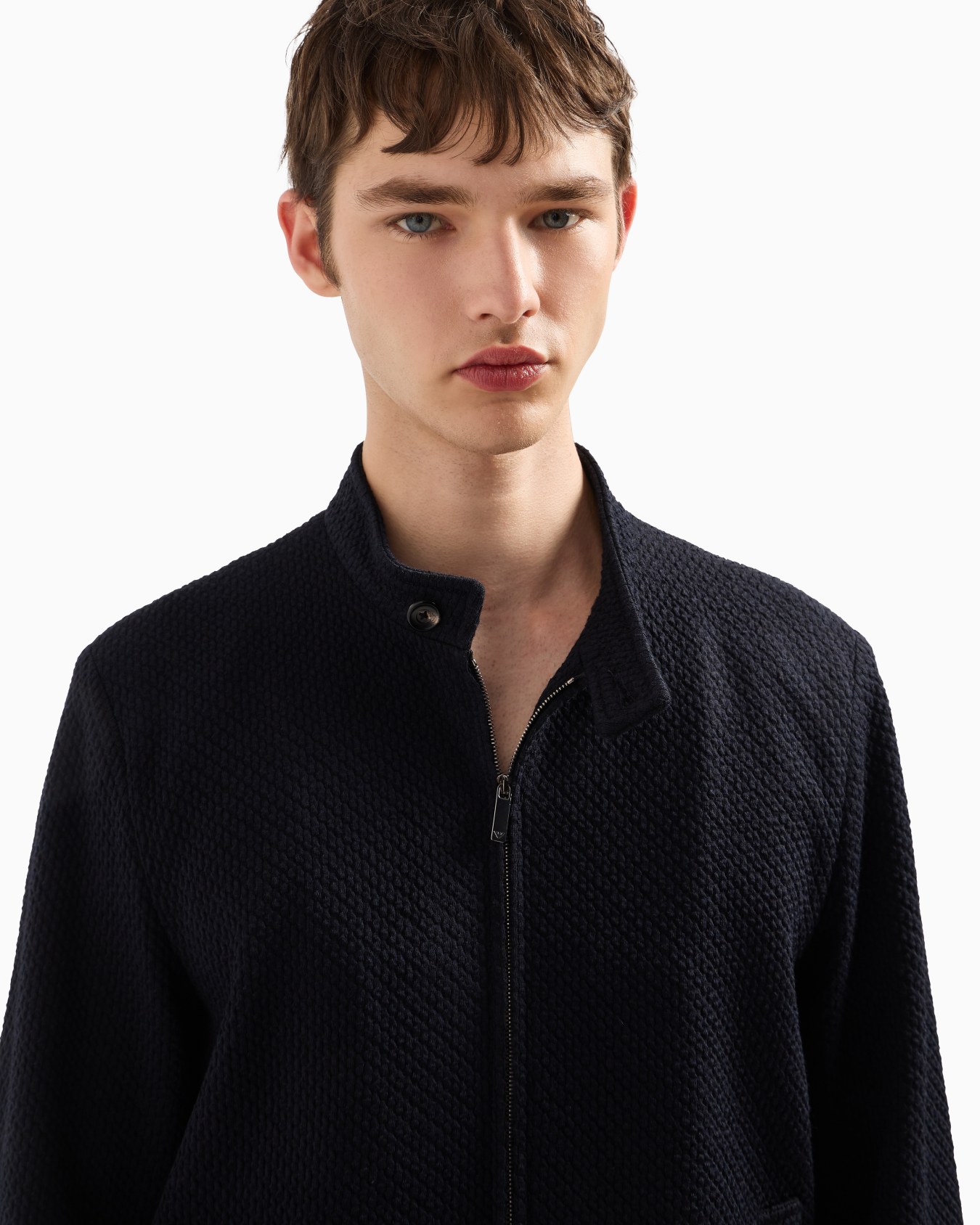 Blouson in 3D-effect jersey-wool blend stretch knit Slide 4