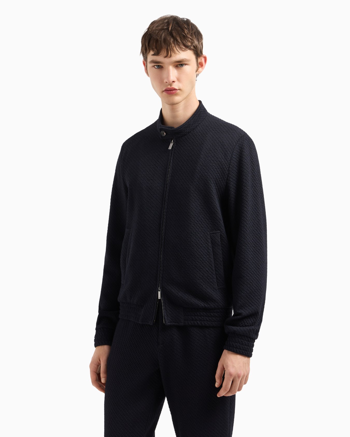 Blouson in 3D-effect jersey-wool blend stretch knit Slide 3