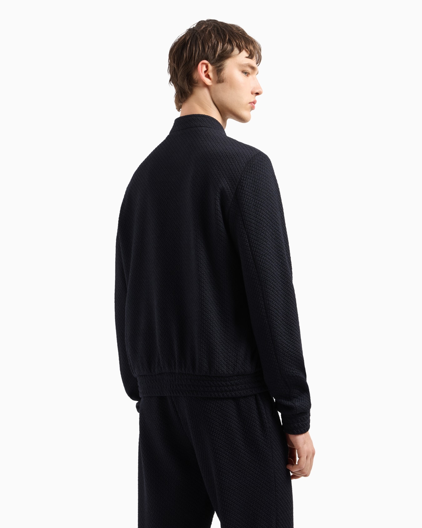 Blouson in 3D-effect jersey-wool blend stretch knit Slide 2