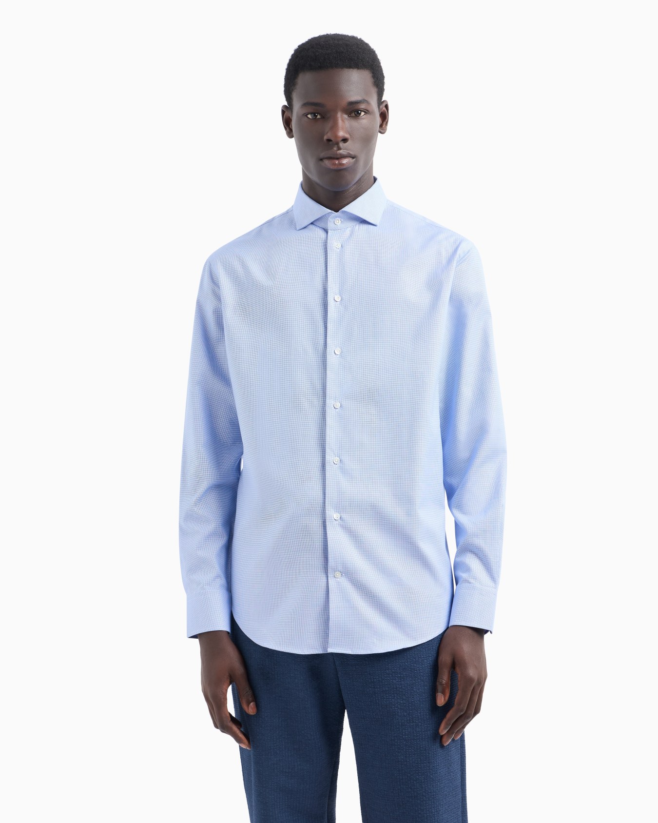 Armure cotton shirt with all-over micro-pattern Slide 1