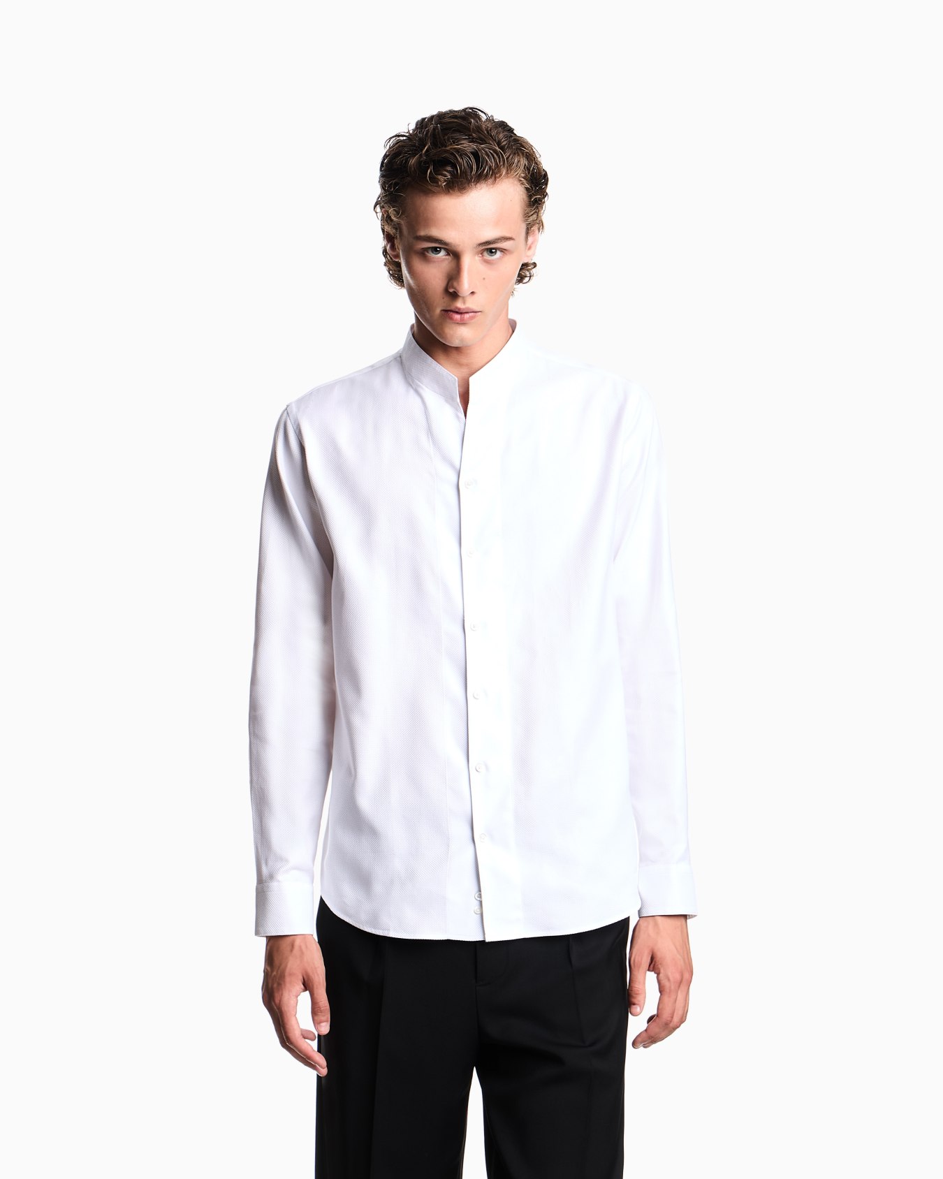 Armure cotton shirt with guru collar Slide 3
