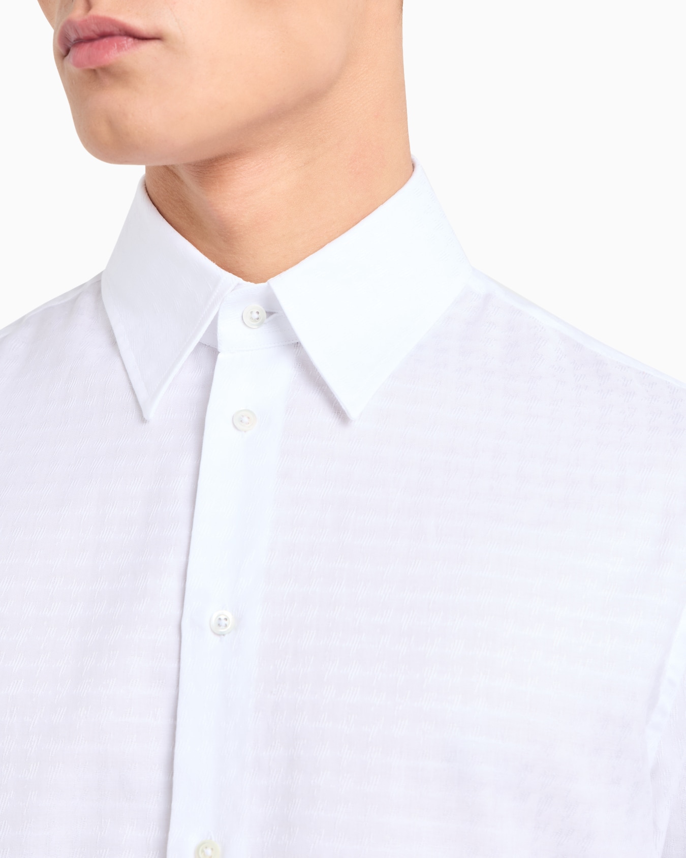 Cotton shirt with a jacquard motif Diapositiva 4