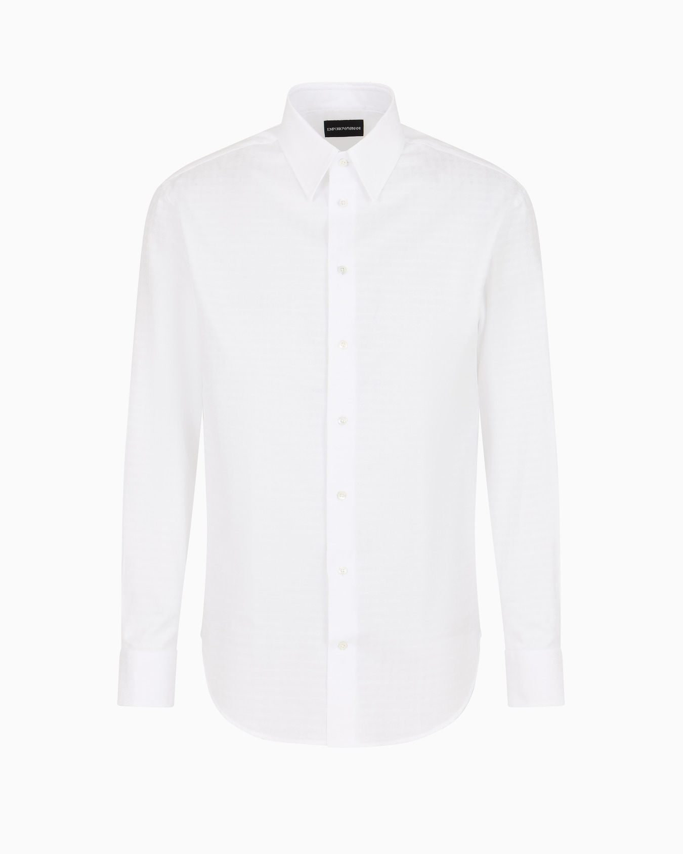 Cotton shirt with a jacquard motif Diapositiva 0