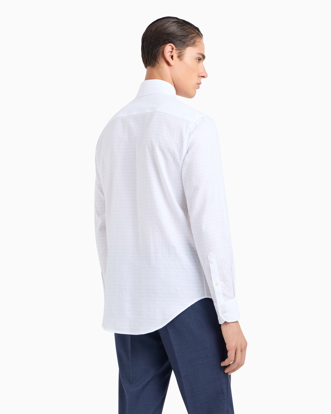 Cotton shirt with a jacquard motif Diapositiva 2