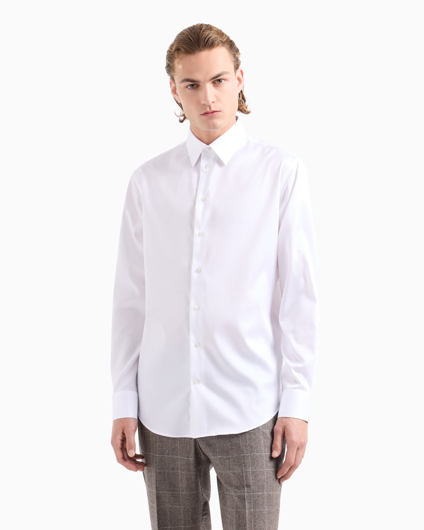 Camisa de algodón elástico sin planchado Diapositiva 1