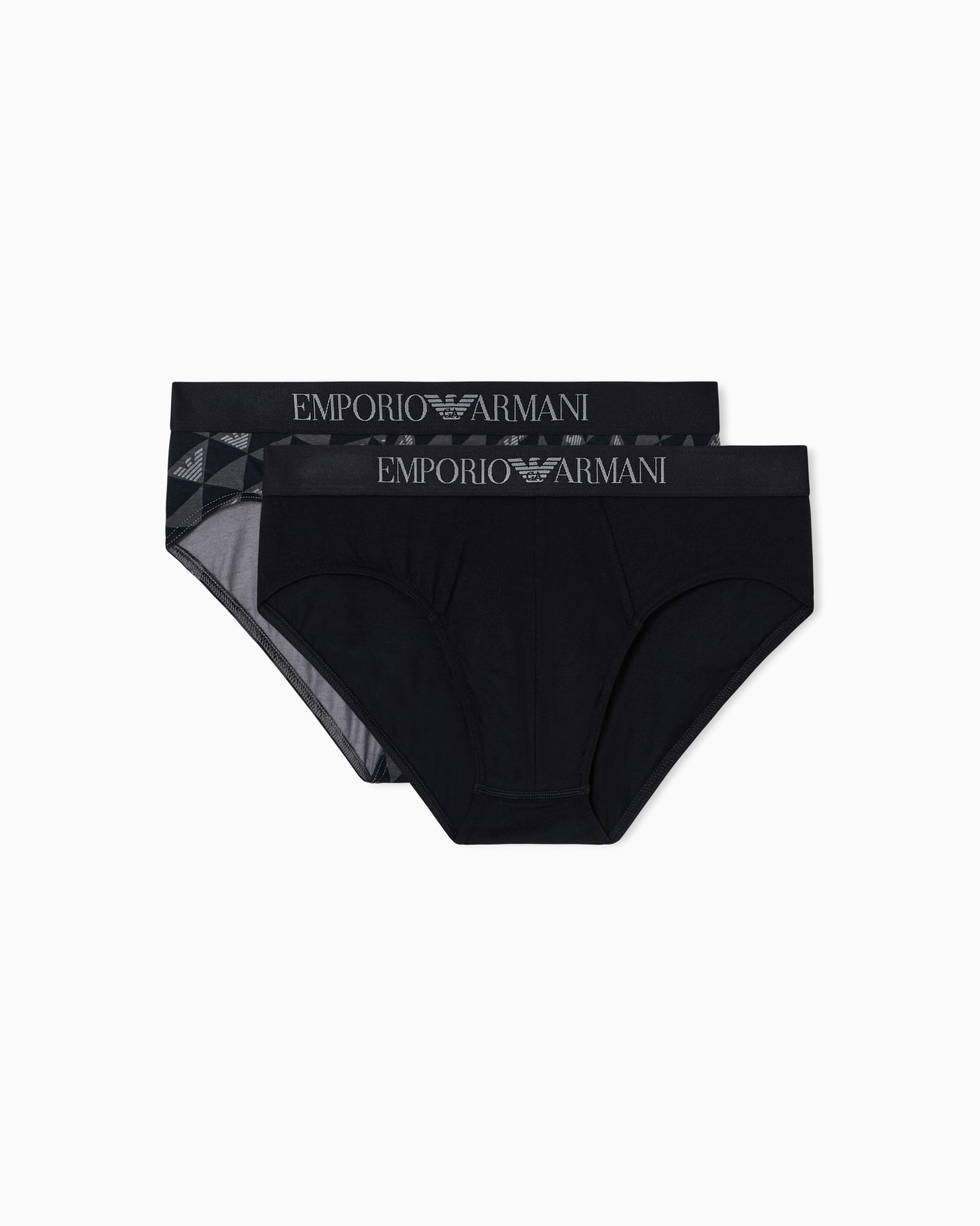 Two-pack of mixed pattern printed jersey briefs Slide 0
