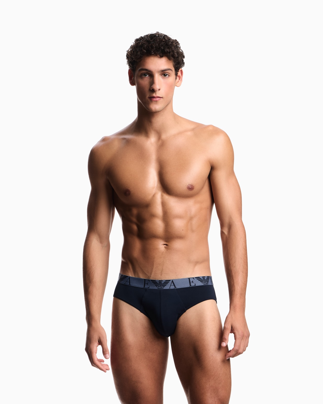 Three-pack of briefs with bold monogram logo Slide 1