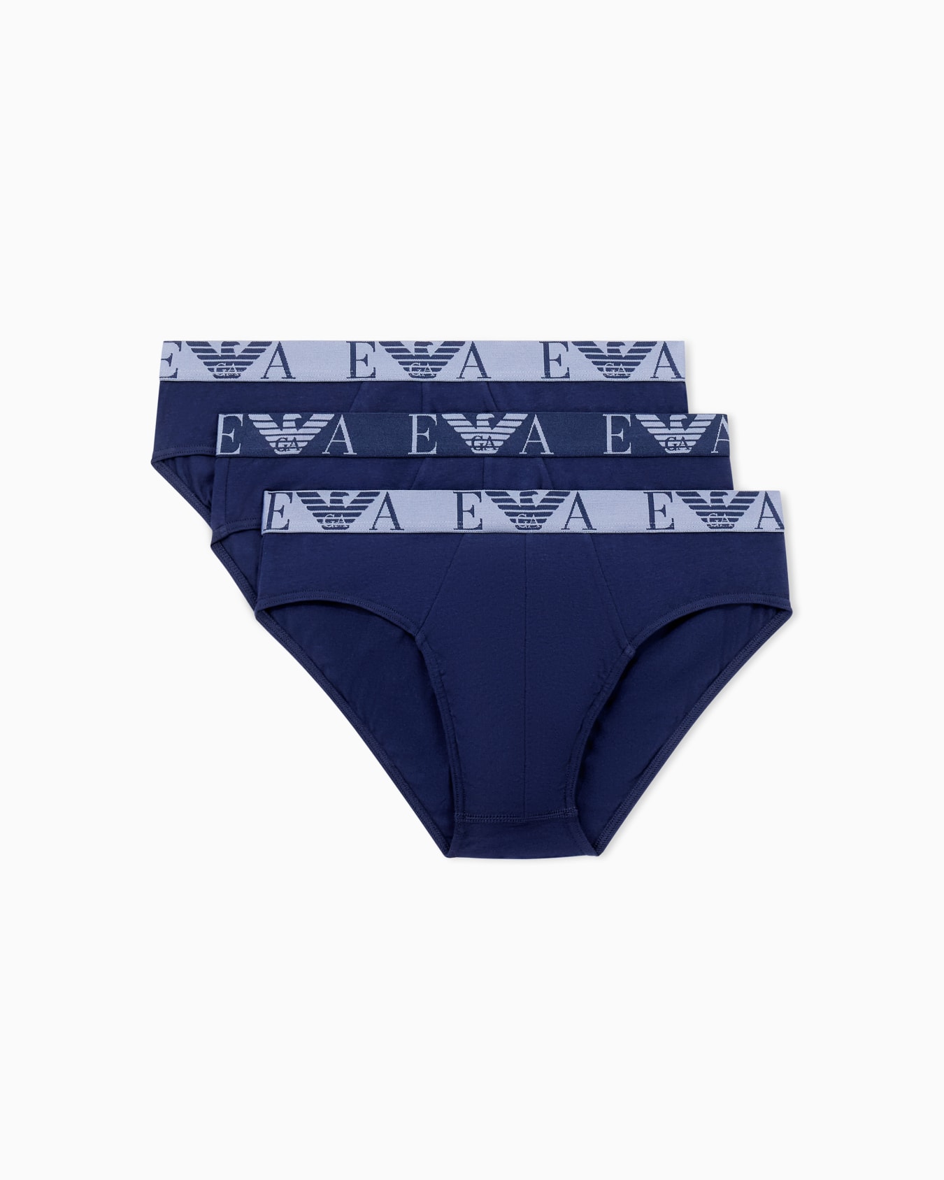 Three-pack of briefs with bold monogram logo Slide 0