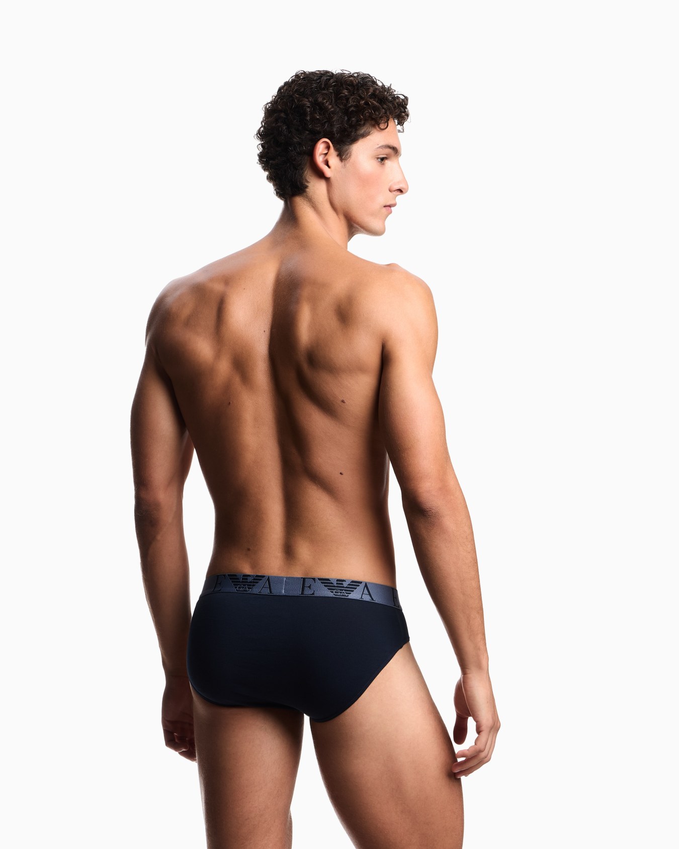 Three-pack of briefs with bold monogram logo Slide 2