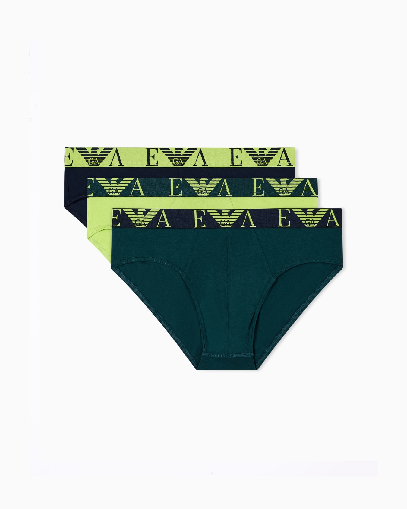 Three-pack of briefs with bold monogram logo Slide 0