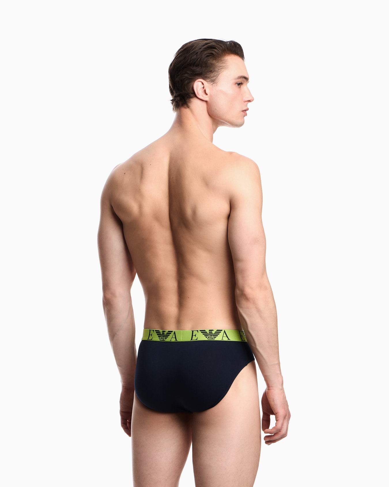 Three-pack of briefs with bold monogram logo Slide 2