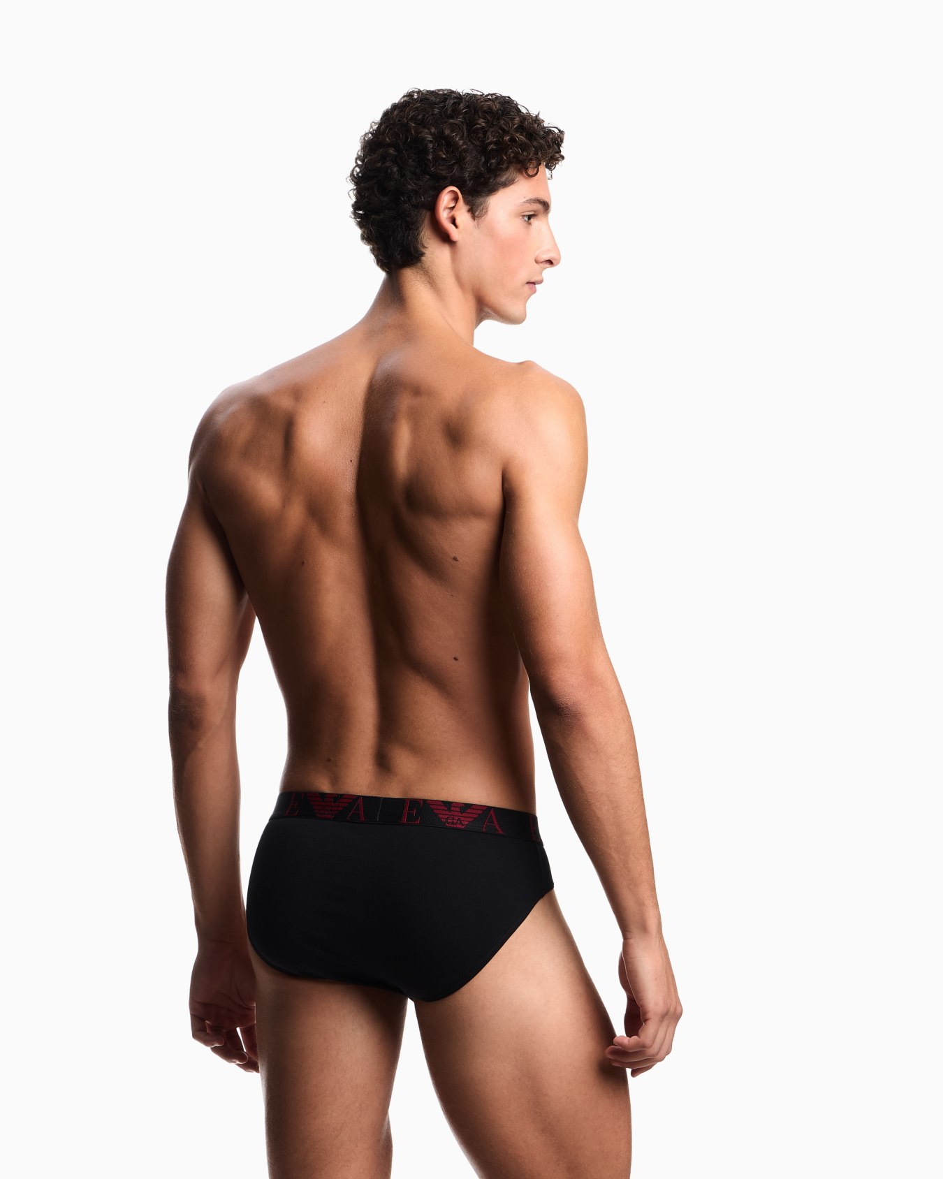 Three-pack of briefs with bold monogram logo Slide 2