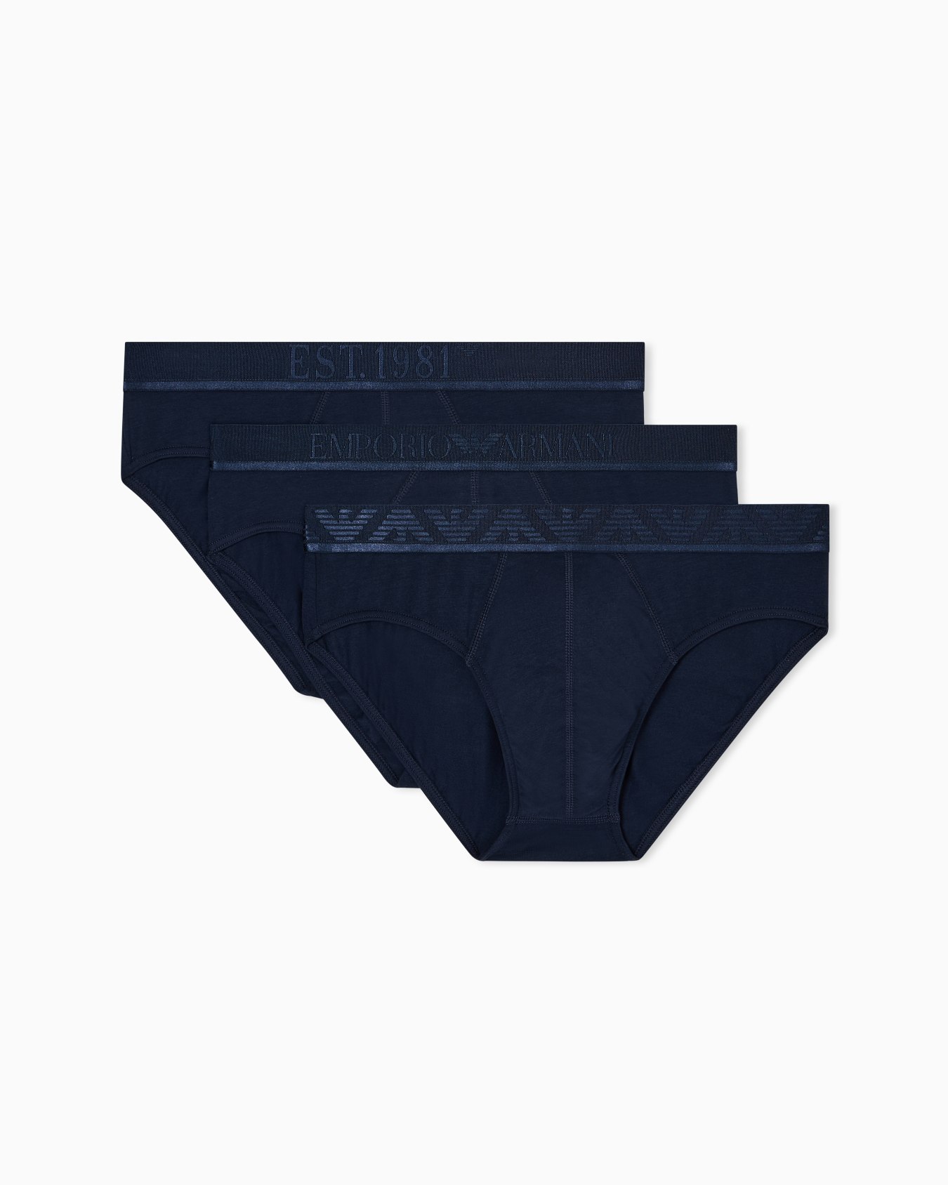 Three-pack of ASV Shiny logoband organic jersey briefs Slide 0