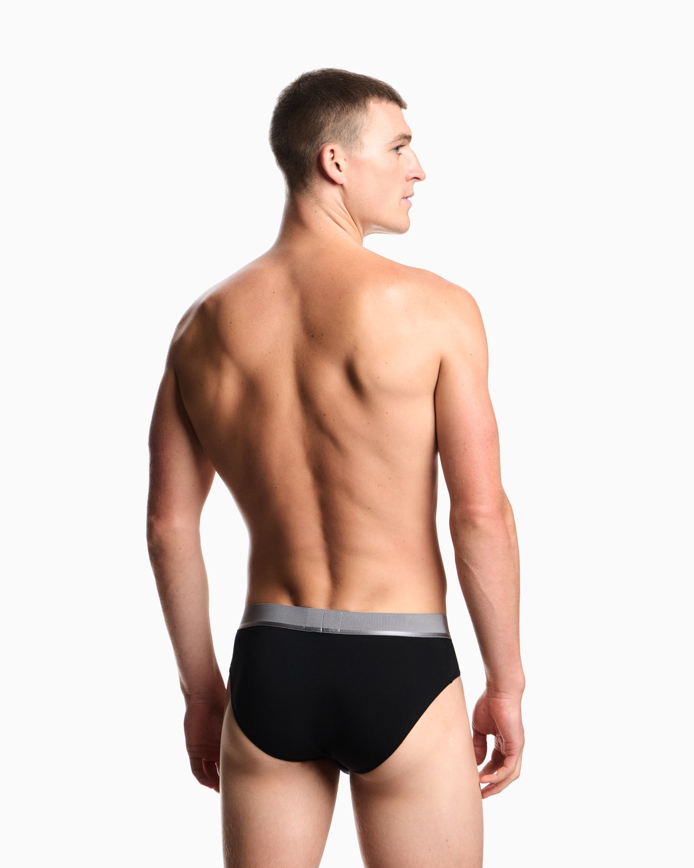 Paquete de tres calzoncillos slip de punto orgánico con banda con logotipo brillante ASV Diapositiva 2