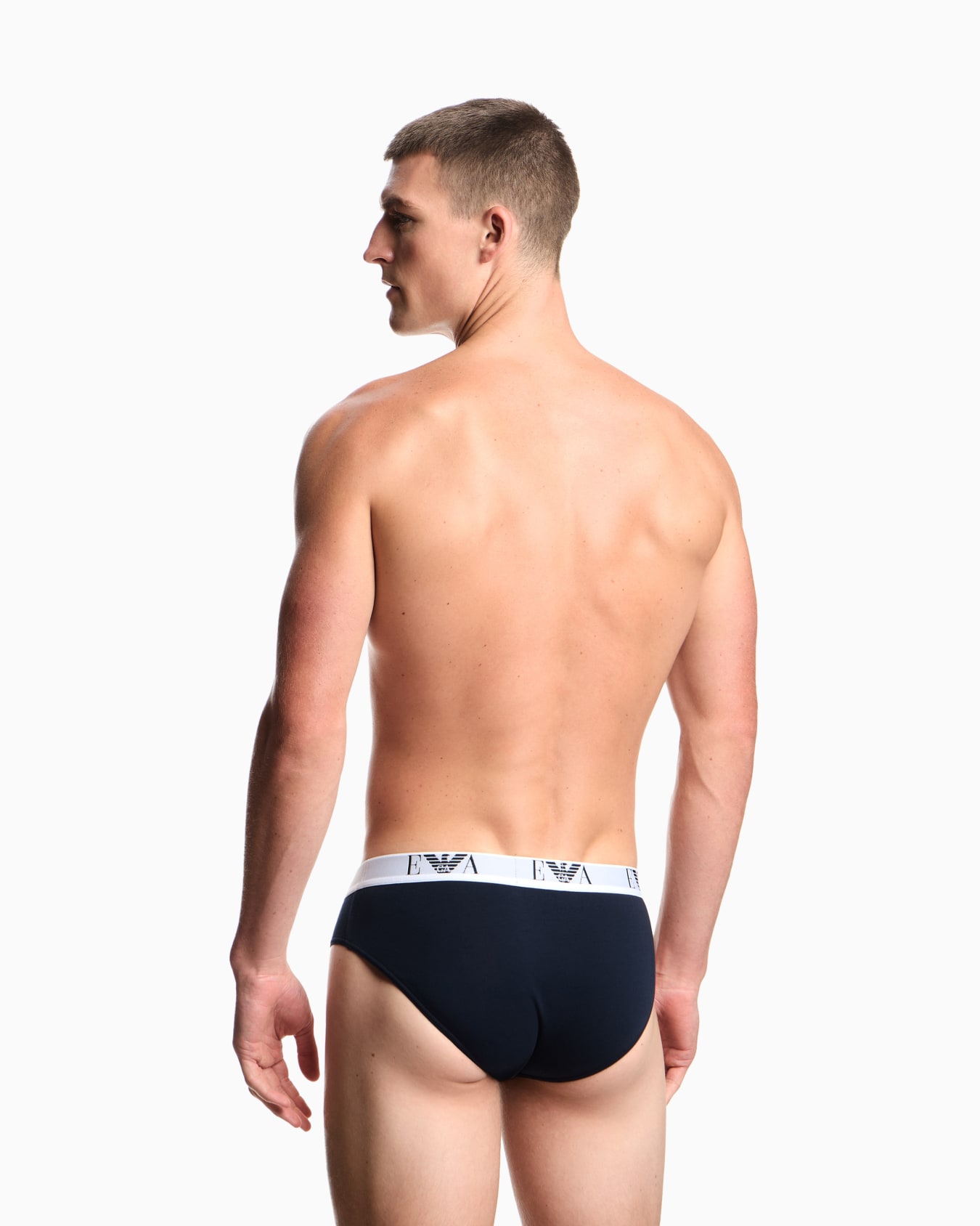 Three-pack of stretch jersey briefs with EA logoband Slide 2