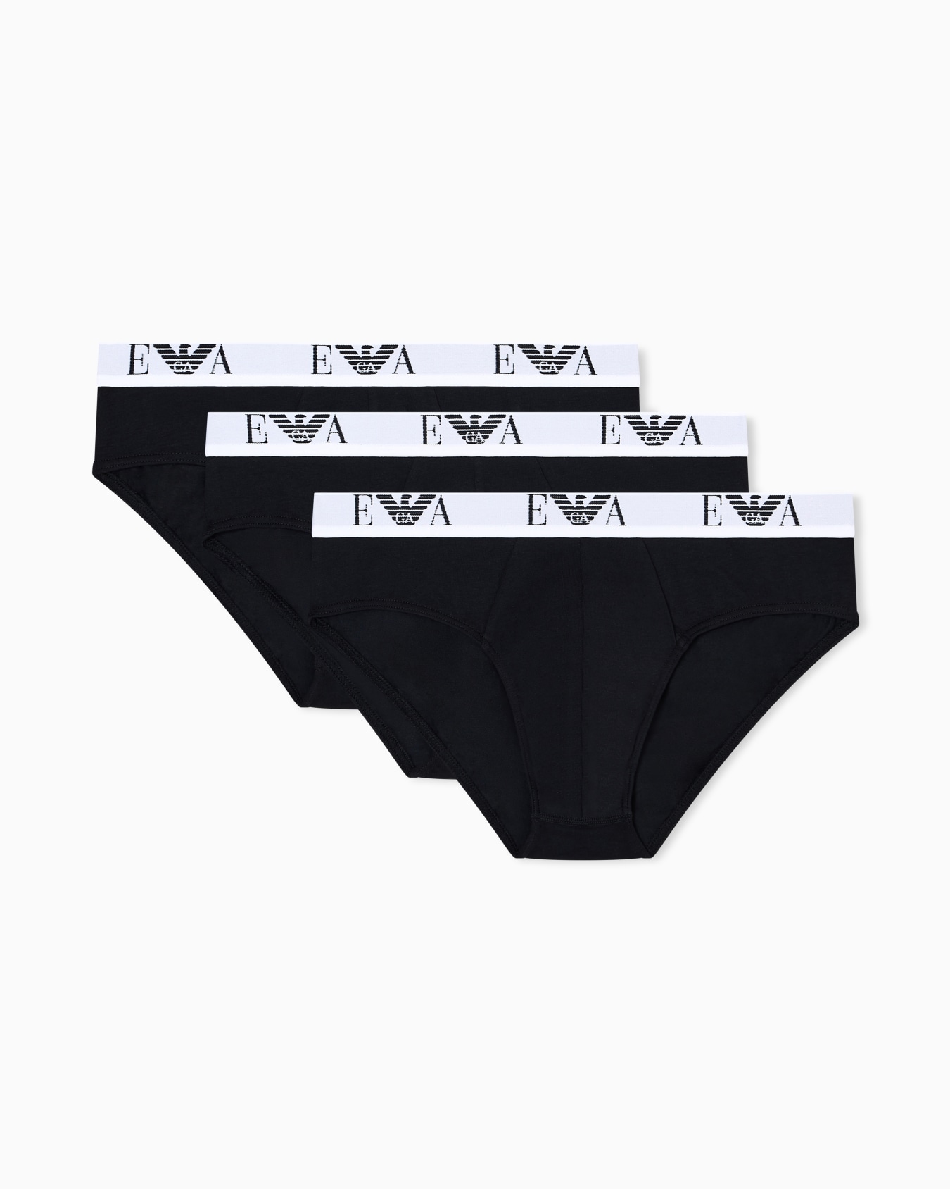 Lot de 3 slips en jersey stretch avec bande logo EA Diapositive 0
