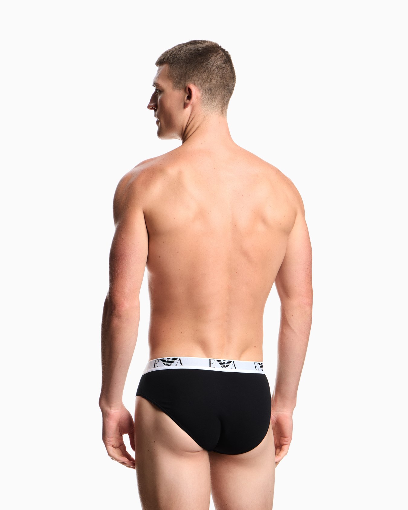 Lot de 3 slips en jersey stretch avec bande logo EA Diapositive 2