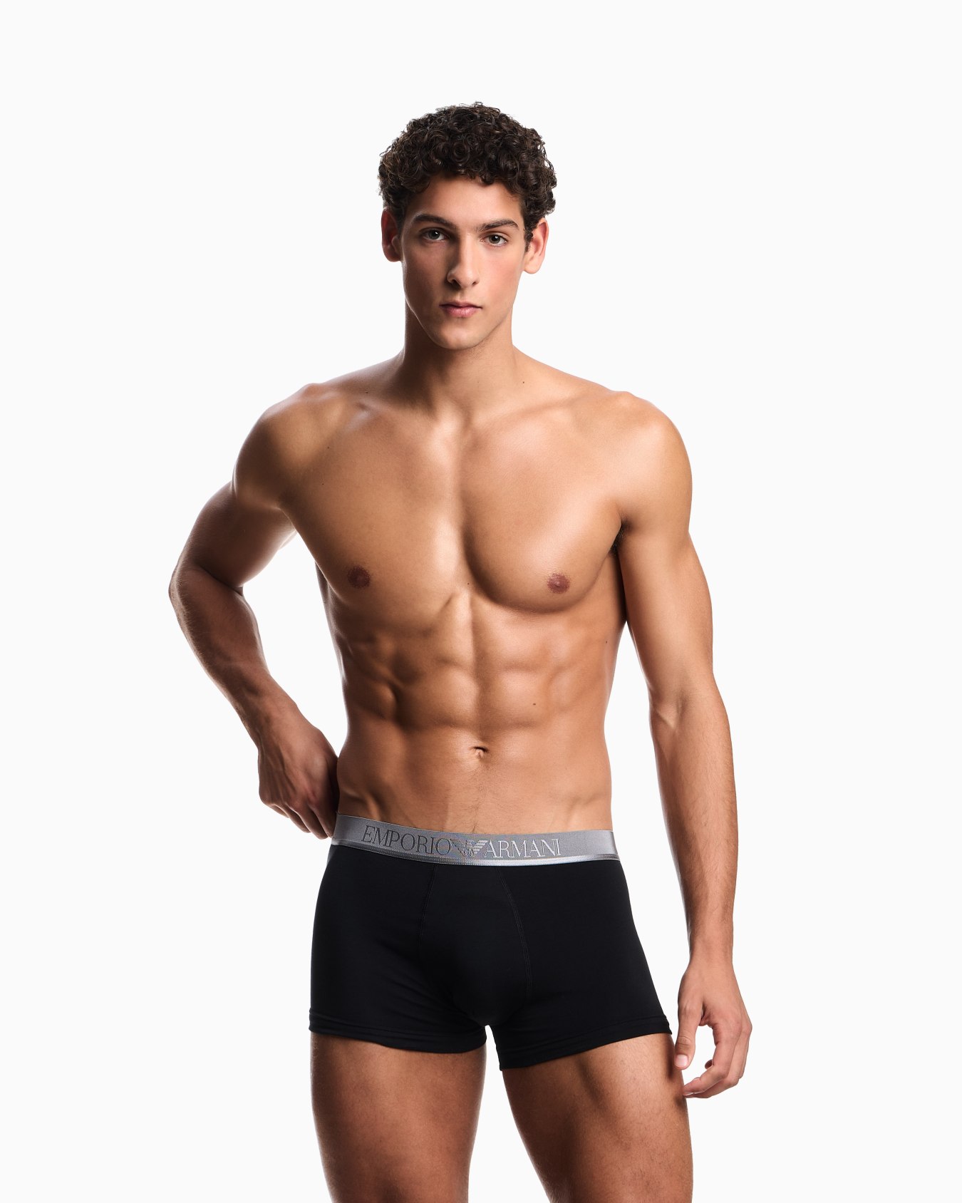 Lot de 3 boxers en jersey biologique avec bande brillante à logo ASV Diapositive 1