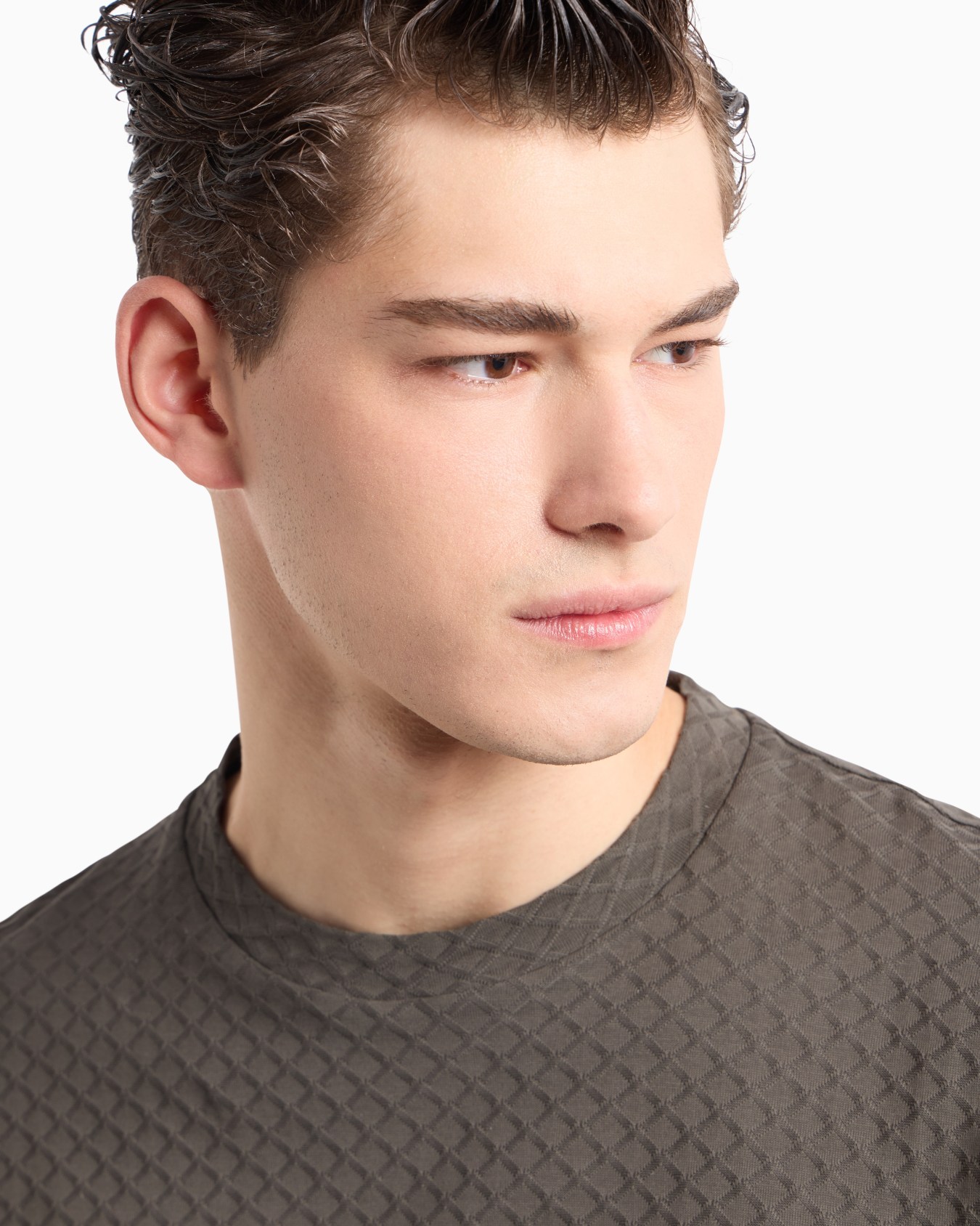 Jersey T-shirt with all-over jacquard pattern Slide 4