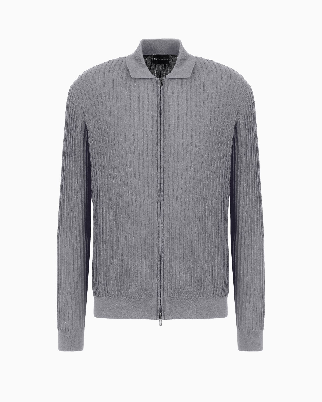 Travel Essential virgin-wool cardigan with zip and rib effect Slide 0