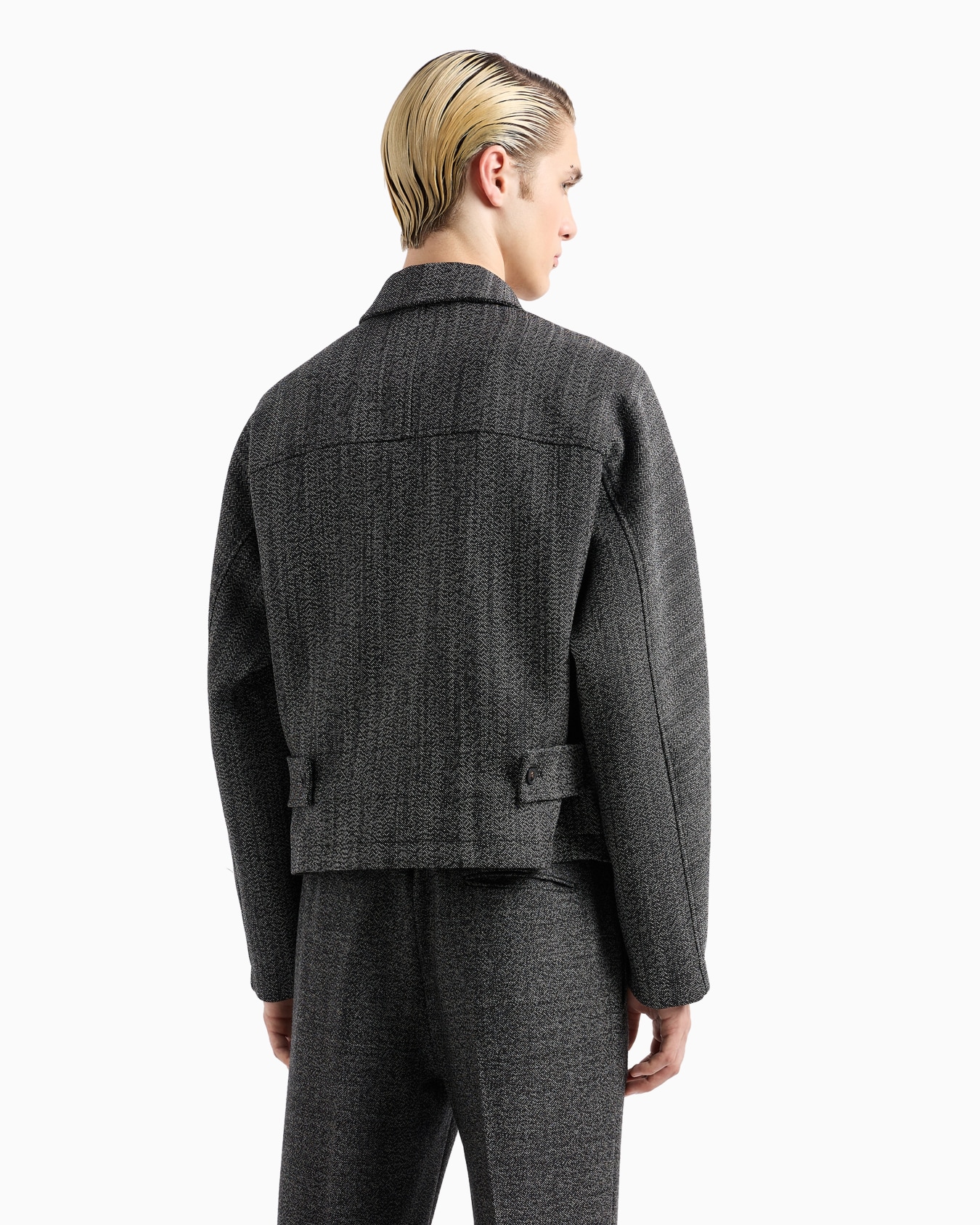 Virgin wool-blend compact armure blouson Slide 3