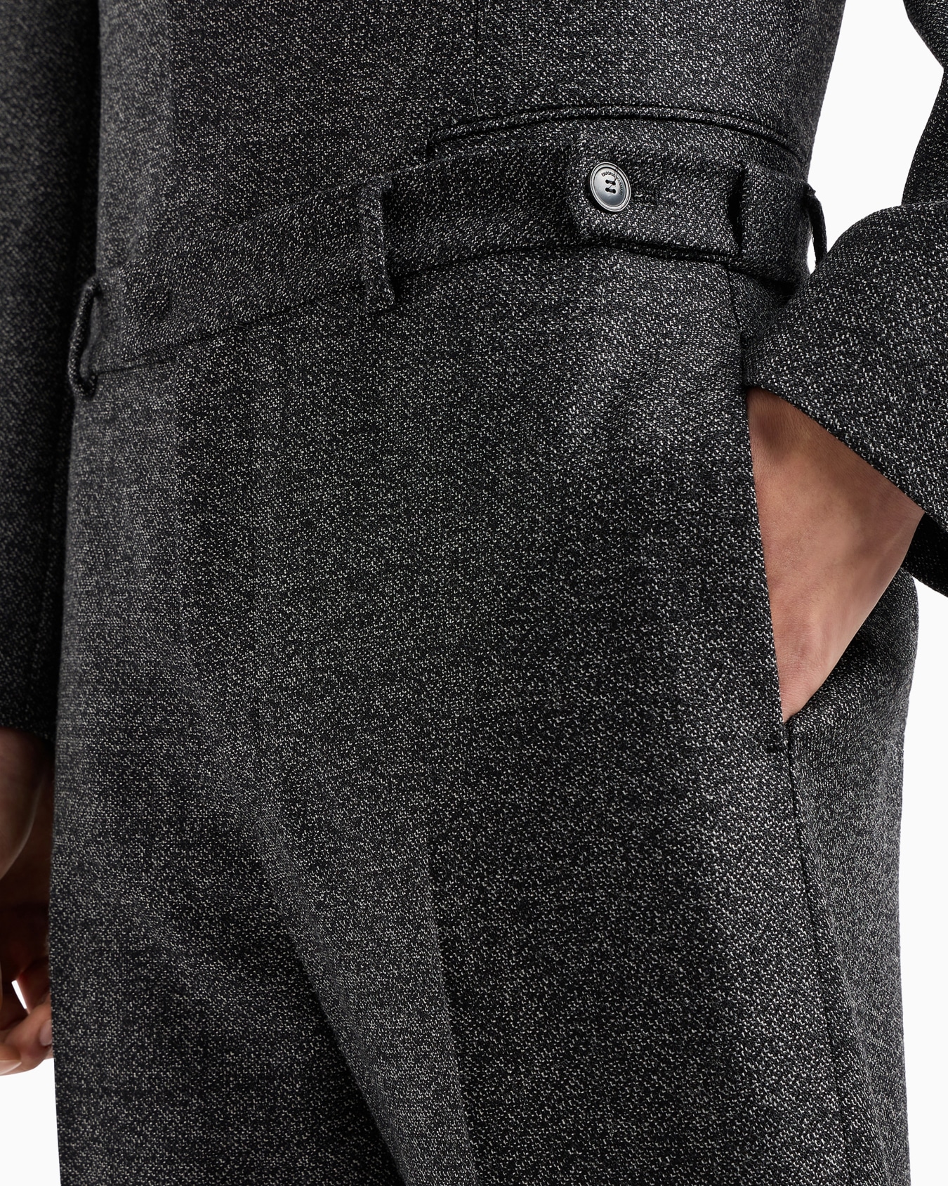 Pantalon en grisaille compacte de laine moulinée Diapositive 5